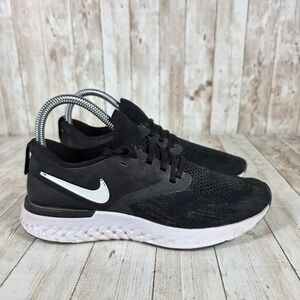 Nike Odyssey‎ React Flyknit Running Shoes Lightweight Black White Size 7
